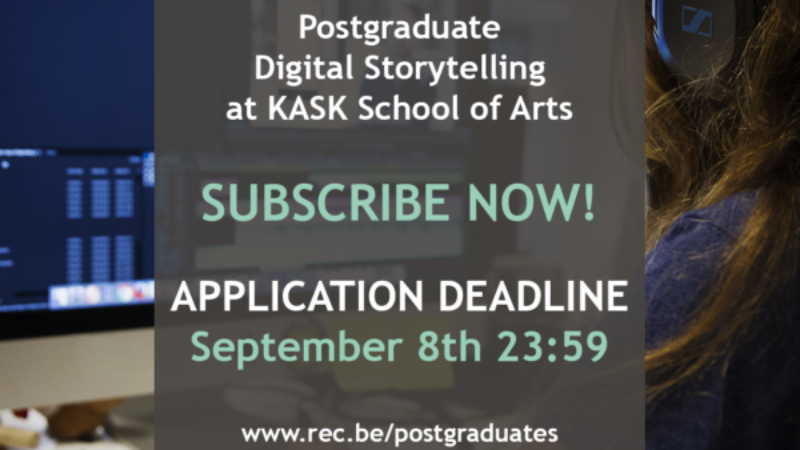 Last Call voor postgraduaat Digital Storytelling @REC